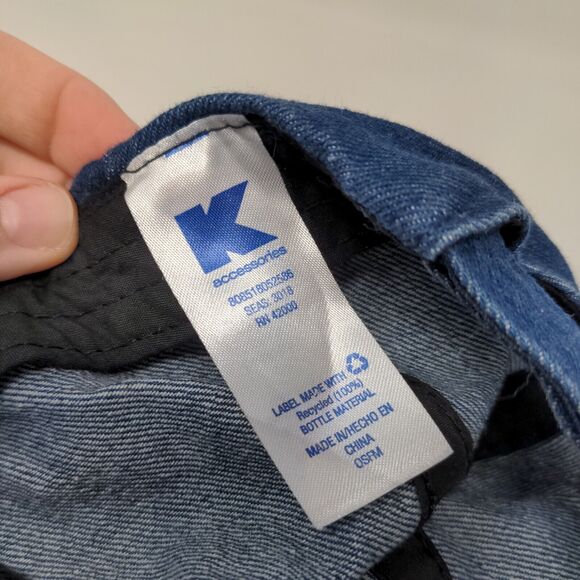 K Accessories Men's Strapback Hat Blue Size OSFM Denim Blank - Picture 7 of 7